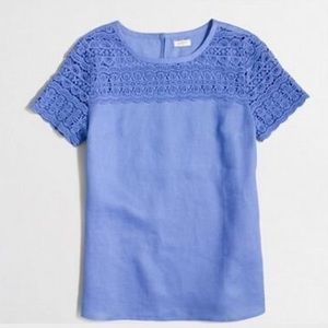 J. Crew Blue Linen Top